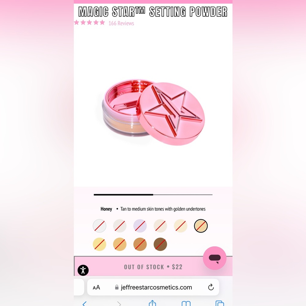 Jeffree Star Magic star, setting powder in honey NEW